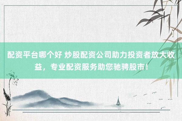 配资平台哪个好 炒股配资公司助力投资者放大收益，专业配资服务助您驰骋股市！