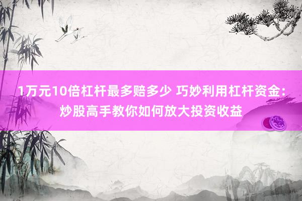 1万元10倍杠杆最多赔多少 巧妙利用杠杆资金：炒股高手教你如何放大投资收益