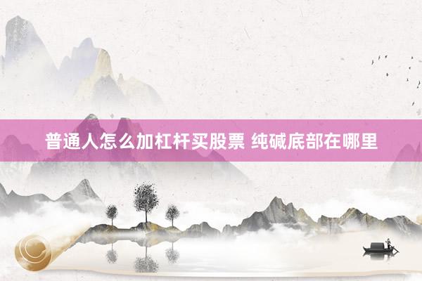 普通人怎么加杠杆买股票 纯碱底部在哪里