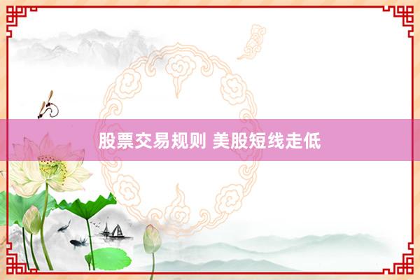 股票交易规则 美股短线走低