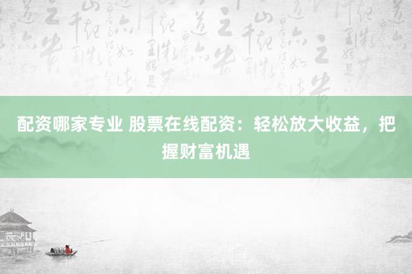 配资哪家专业 股票在线配资：轻松放大收益，把握财富机遇